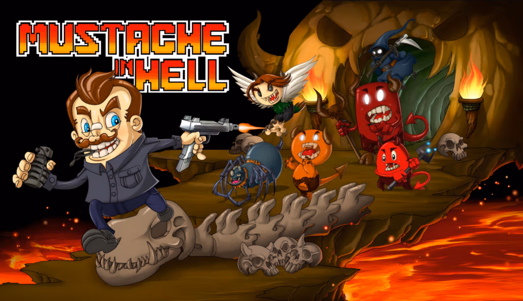 Gear Up for Mustache in Hell - Coming to PlayStation and Switch